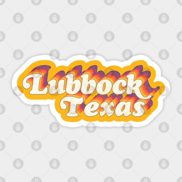 Lubbock, TX // Retro Typography Design Sticker by DankFutura